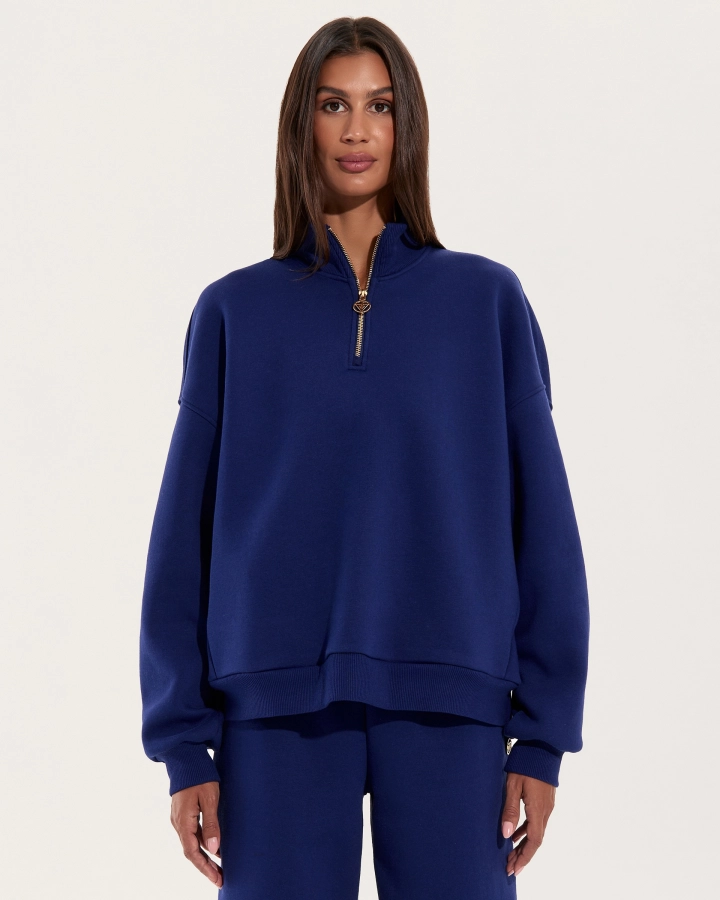 Oversize mikina na zips – Blue Rebel – 1. kép