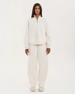 Wide-Leg Sweatpants – WHITE – 2. kép