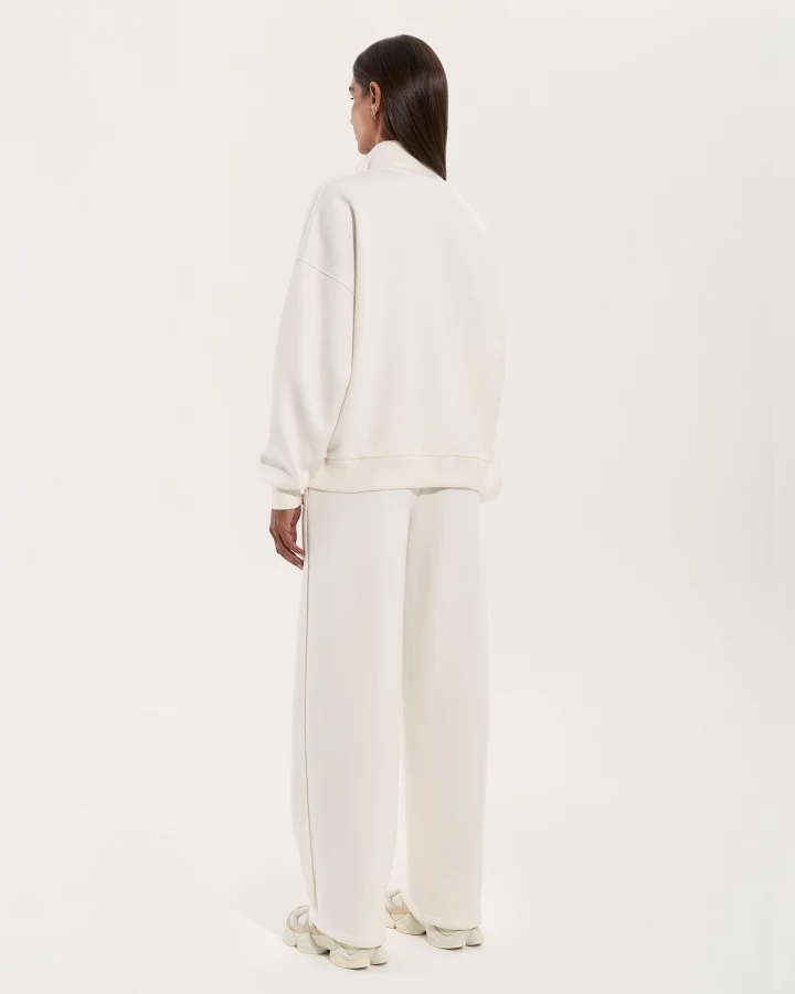 Wide-Leg Sweatpants – WHITE – 5. kép