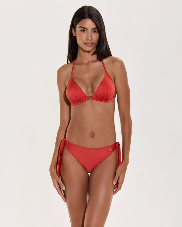 Sutien Bikini Triunghi Push-Up Cu Logo Auriu