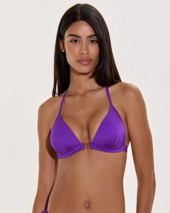 Háromszög Push-Up Bikini Felső Arany Logóval