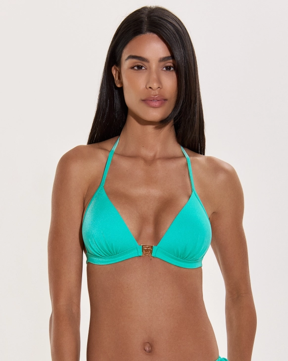 Sutien Bikini Triunghi Push-Up Cu Logo Auriu