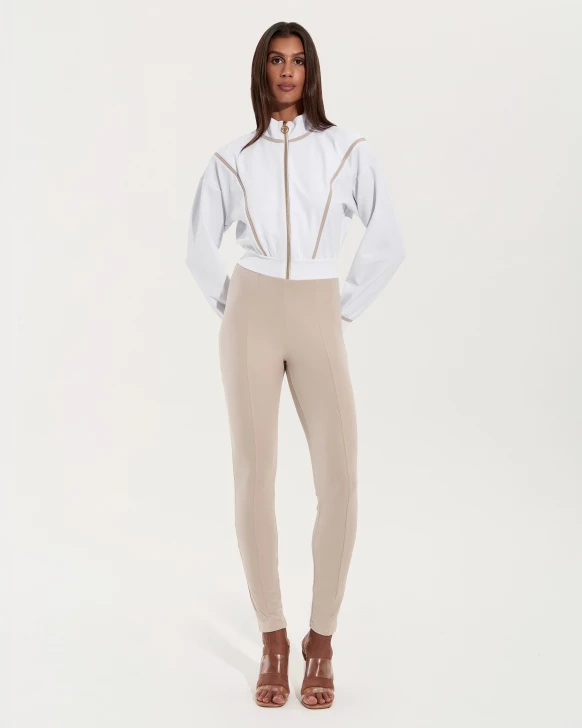 Bomber-Jumpsuit mit Reißverschluss – LATTE-ROLL