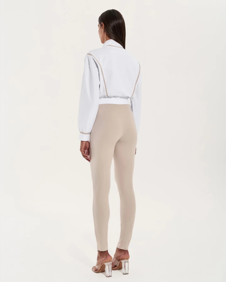 Bomber-Jumpsuit mit Zip – LATTE-ROLL – 5. kép
