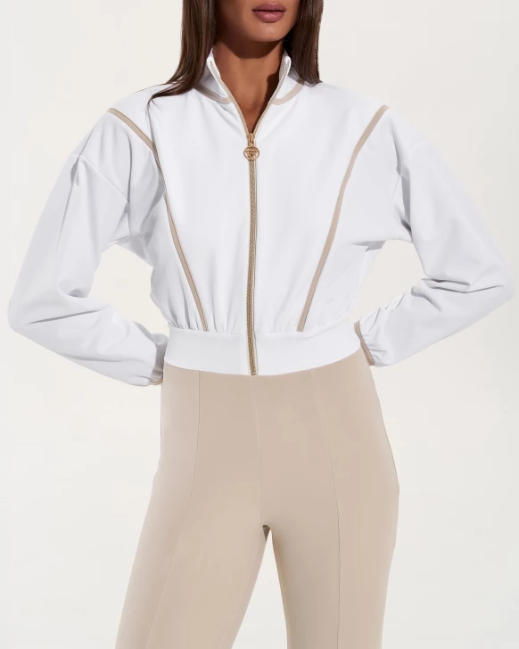 Bomber-Jumpsuit mit Reißverschluss – LATTE-ROLL