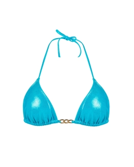 Sutien Bikini Triunghi cu Burete Detașabil și Lănțișor Auriu