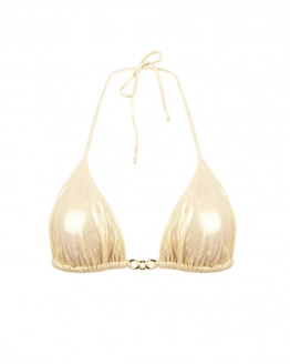 NUDE Push-up triangle bikini top with golden chains - S - VivienVance
