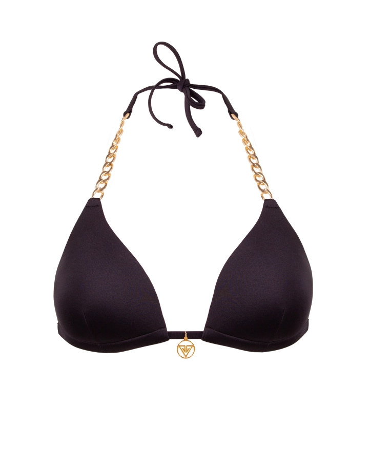 Push-up Bikini-Oberteil mit goldener Kette