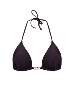 Haut de bikini triangle avec coques amovibles et chaîne dorée
