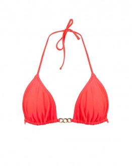 Triangle bikini top with removable padding and gold chain