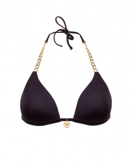 Haut de bikini push-up triangle avec chaînes dorées