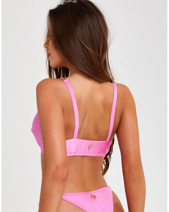 Szivacs Nélküli Bikini Top Arany Lánccal