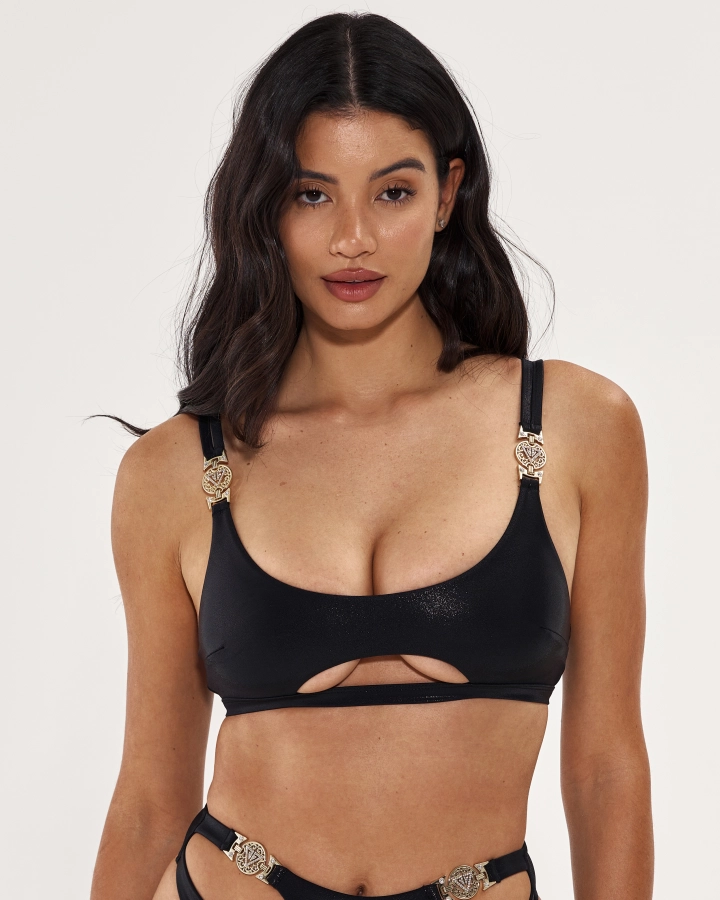 Szivacs Nélküli Bikini Top Arany Kiegészítővel