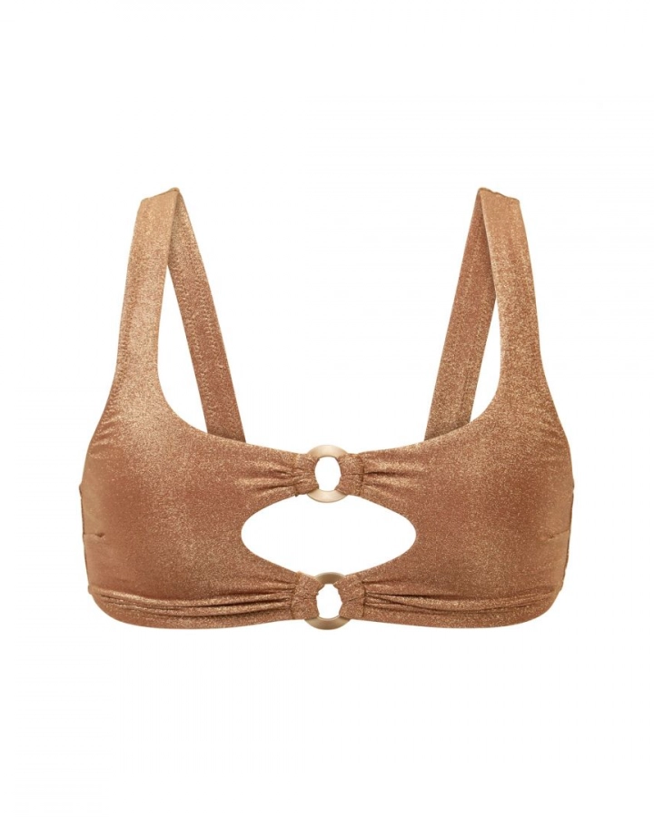 Sutien bikini fără push-up cu inele aurii