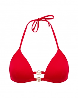 Push-up triangle bikini top with golden logo