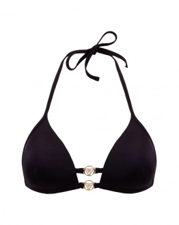 Push-up triangle bikini top with golden logo