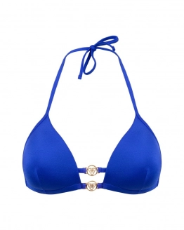 Push-up triangle bikini top with golden logo