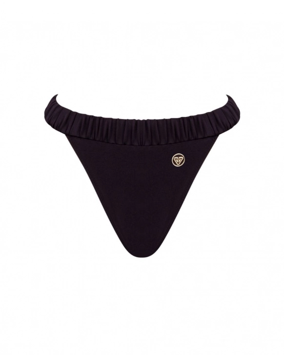 Ruched classic high-rise bikini bottom