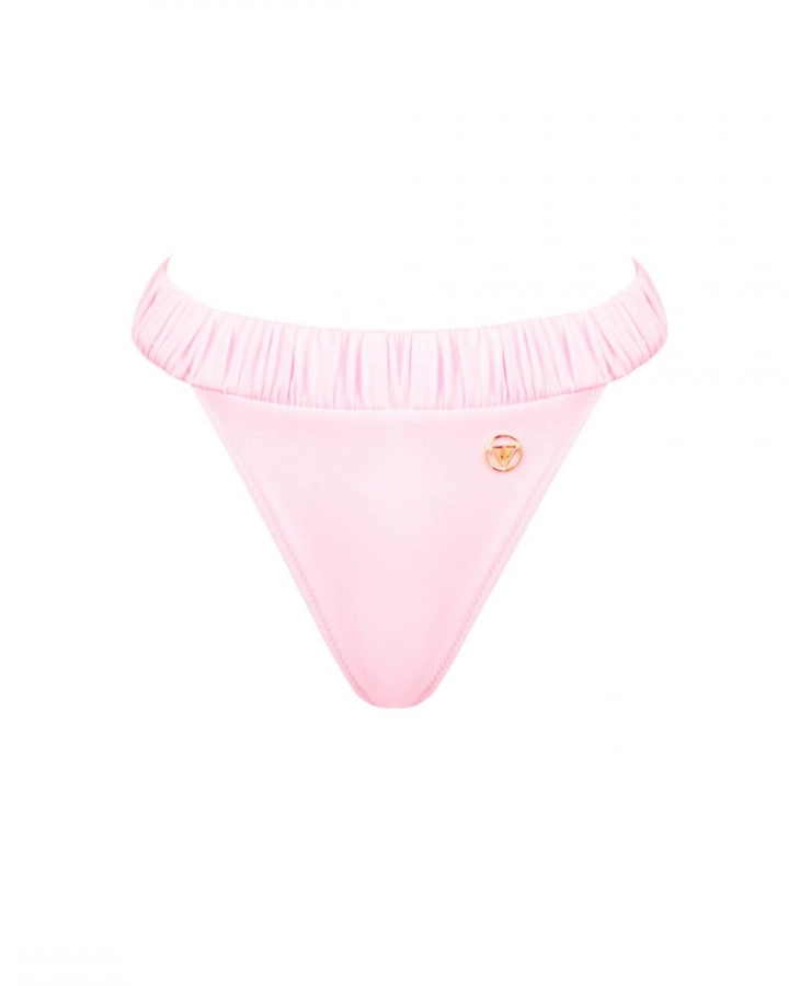 Ruched classic high-rise bikini bottom
