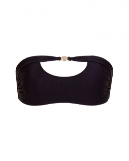 Haut de bikini bandeau avec logo doré et découpe