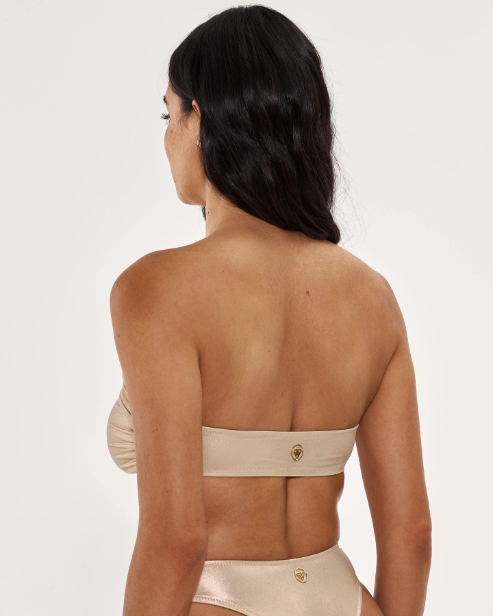 Haut de bikini bandeau sans rembourrage avec découpe