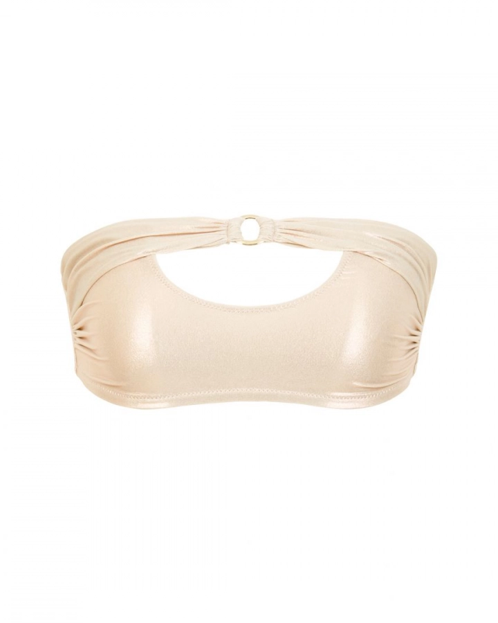 Haut de bikini bandeau sans rembourrage avec découpe