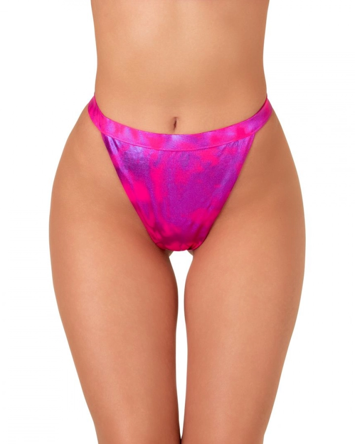 Thong mid-rise bikini bottom