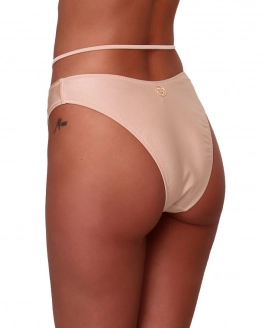 Slip bikini classico a vita media con cinturino in vita – NUDE – 4. kép