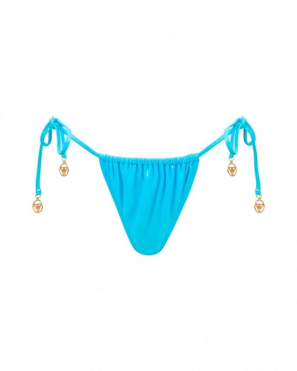 Slip tanga ajustabil cu fronseuri și legături laterale