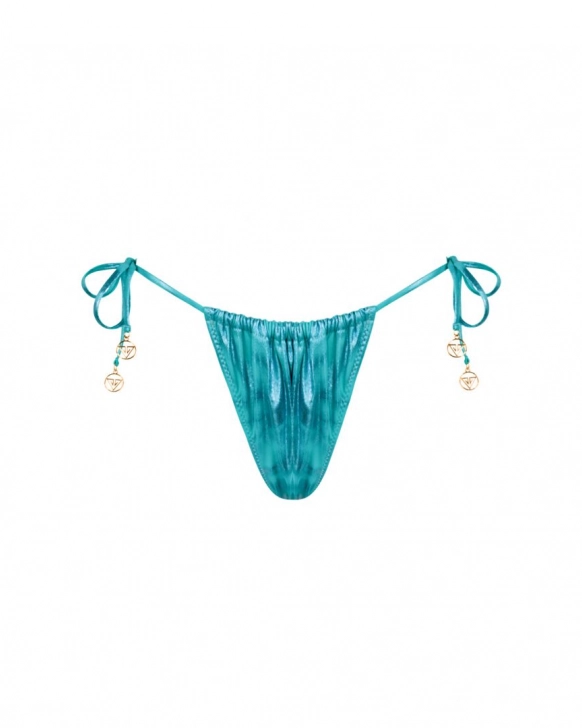 Állítható fodros tanga bikini oldalsó megkötőkkel