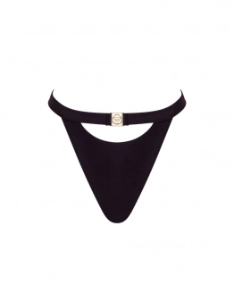 ”U” cut-out thong mid-rise bikini bottom