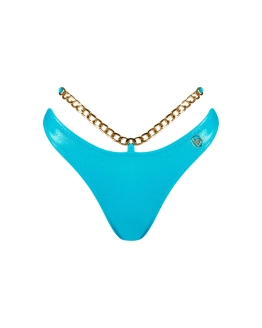 Slip brazilian cu talie semi-înaltă și lanț decorativ