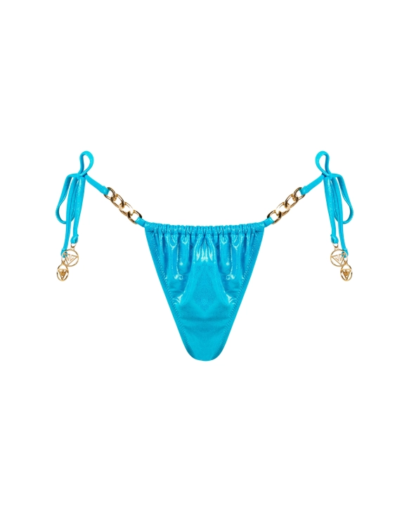 Verstellbarer Tanga-Bikini mit mittelhohem Bund und Seitenkette