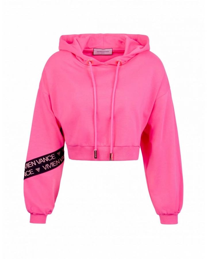 Branded cropped hoodie top
