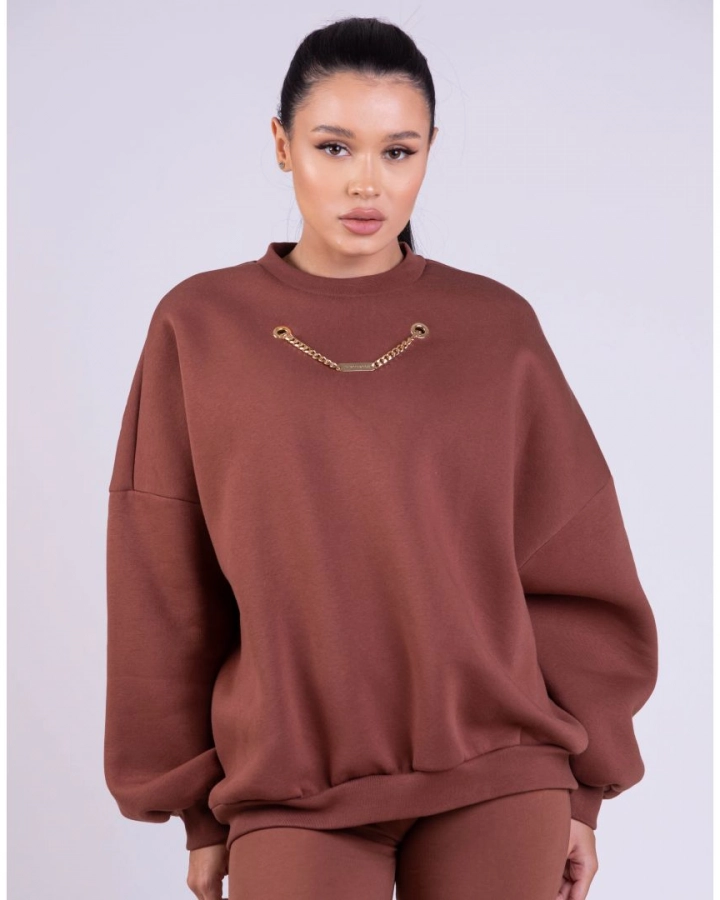 Oversized Pulóver Lánccal