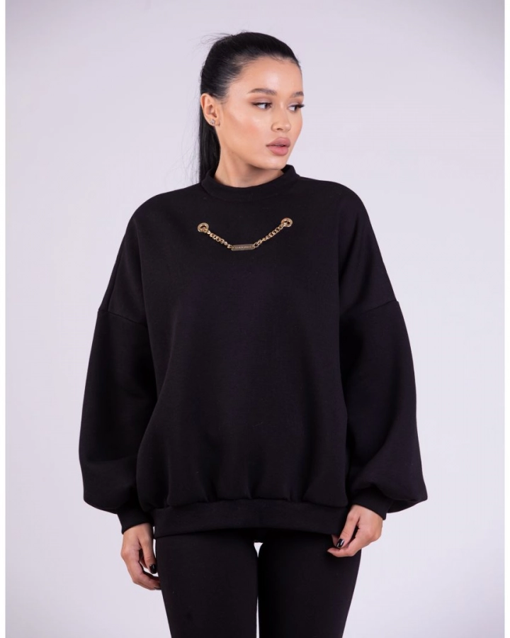 Bluză oversized cu lănțișor