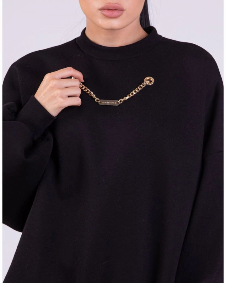 Bluză oversized cu lănțișor