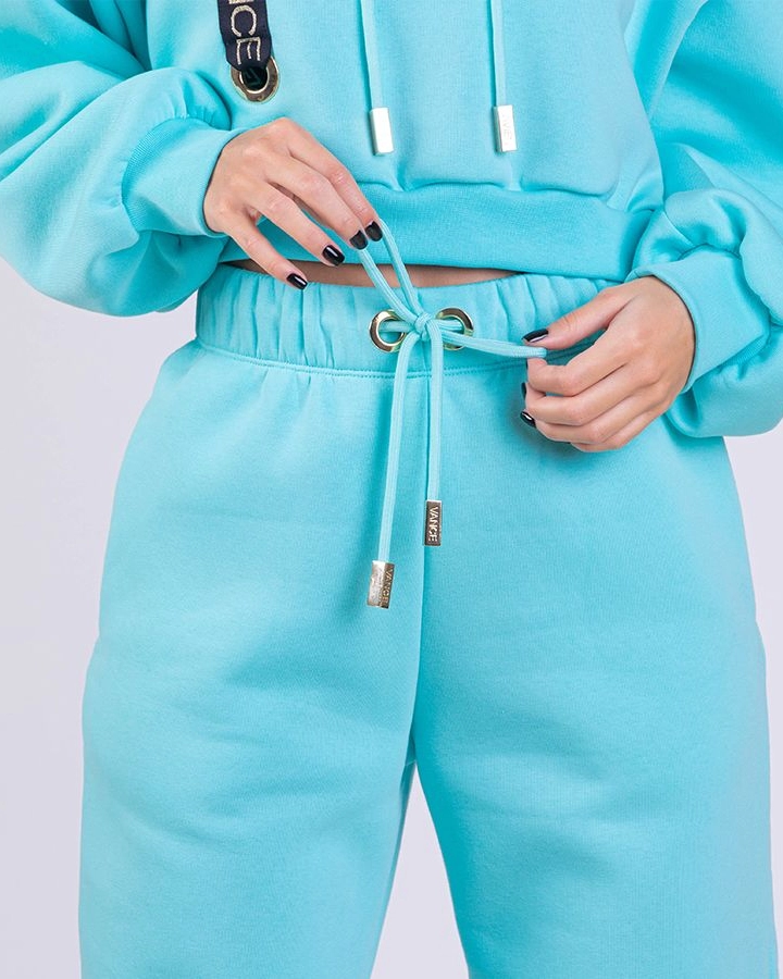 Sweatpants with branded strap