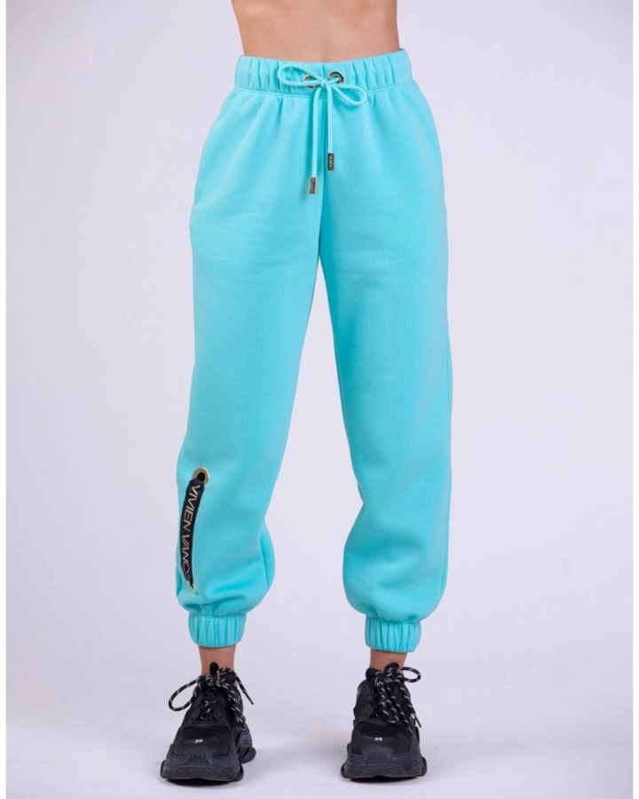 Sweatpants with branded strap