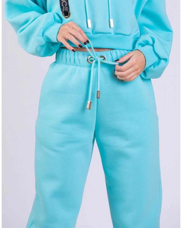Sweatpants with branded strap