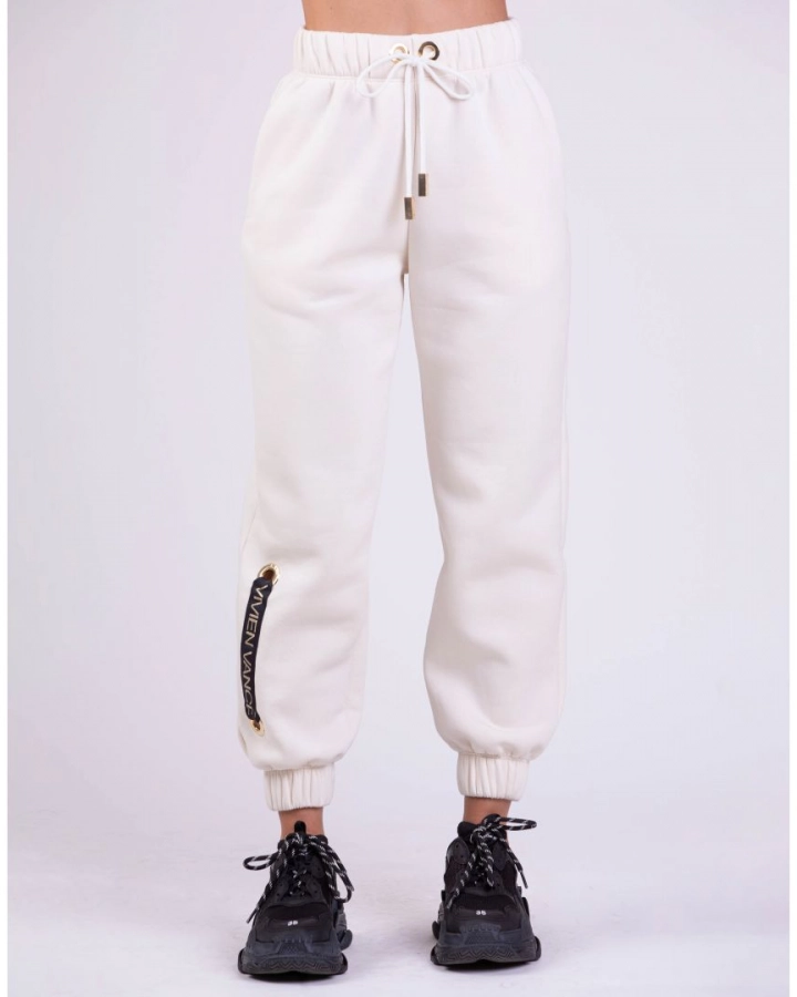 Sweatpants with branded strap