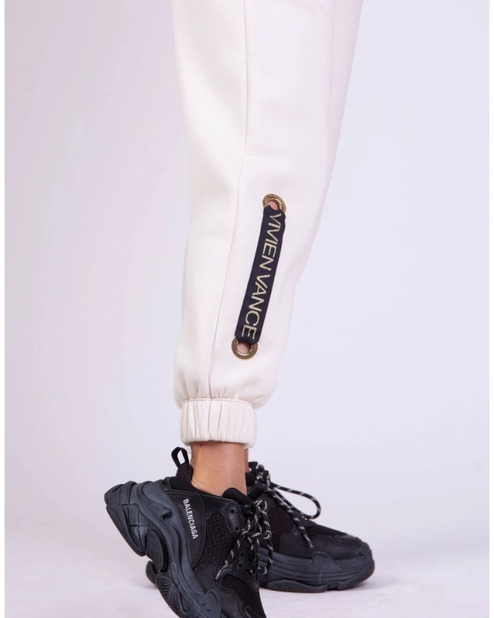 Sweatpants with branded strap