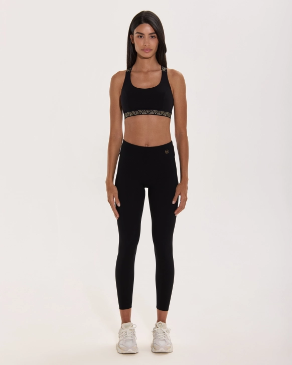 Fitness top bez push-up s logem a jemnou oporou
