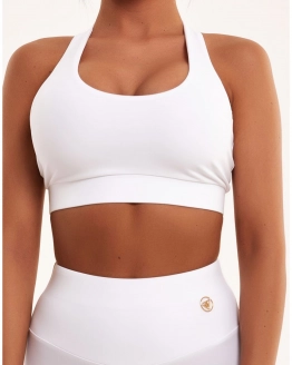Top fitness sans push-up – dos ouvert et maintien stable – WHITE – 3. kép