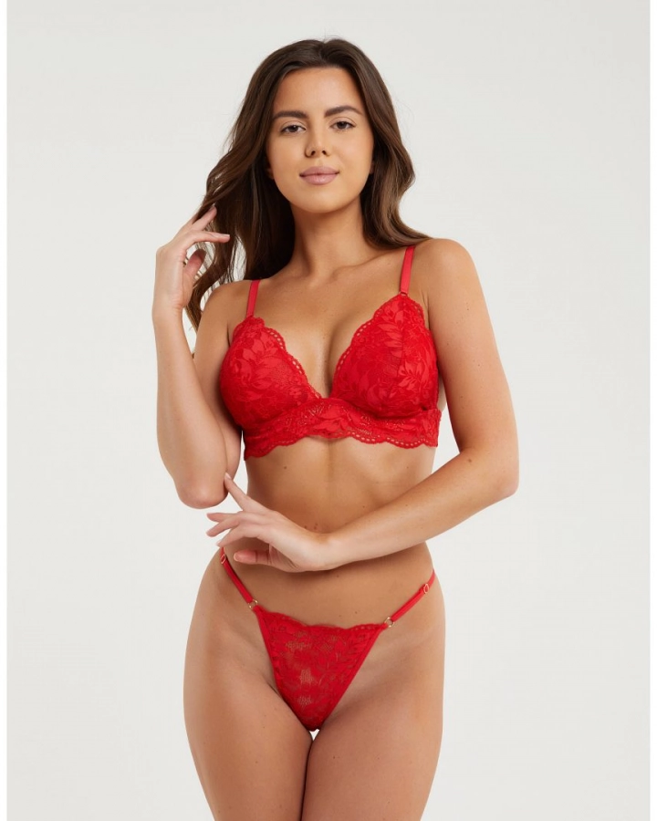 Lace triangle bra without push-up