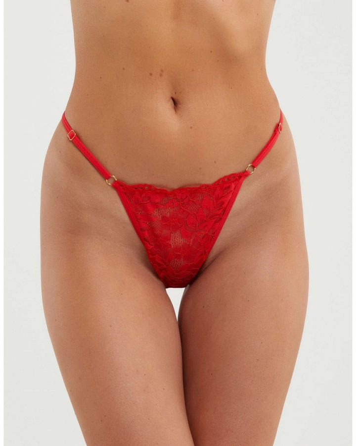 Lace thong panties