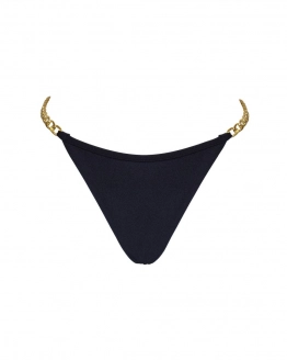 Thong mid-rise bikini bottom with chains