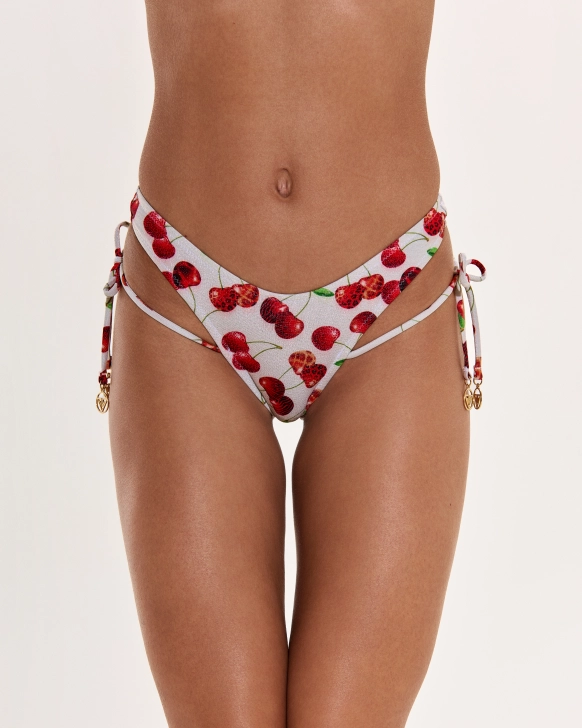 Slip Bikini Tanga Cu Talie Joasă, Bentițe Și Accesorii Aurii