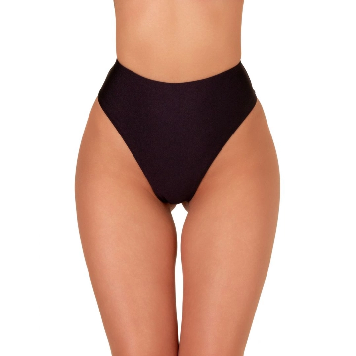 Black Thong high-rise bikini bottom L Vivien Vance