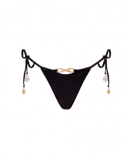 Slip tanga cu talie joasă, ajustabil lateral și lănțișor decorativ